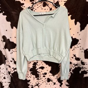 Hippie Rose Mint crop top sweatshirt